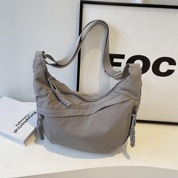 Gray Nylon Crossbody Bag for Women & Men, Travel Tote, Stylish and Secure, Multi - Picture 9 of 9